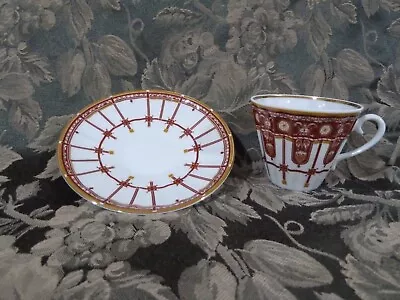 Buy Lomonosov Imperial Porcelain Red Tan Daisy Cup And Saucer • 31.80£