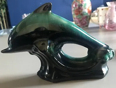 Buy Vintage Blue Mountain Pottery Dolphin,Green/Black • 6£