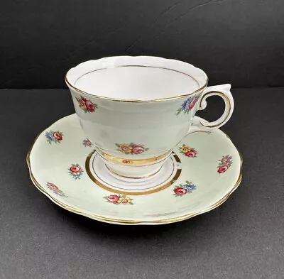 Buy Colclough Mint Green With Roses Teacup And Saucer Vintage Rare • 9.49£