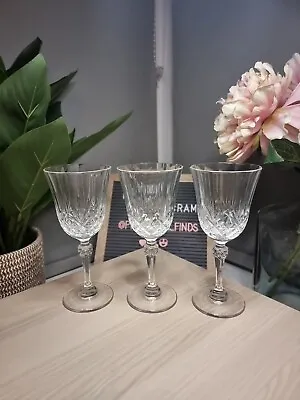 Buy 3 X Vintage Cristal D'Arques Finesse Lead Crystal Wine Glasses - 17cm - BOXED • 10£