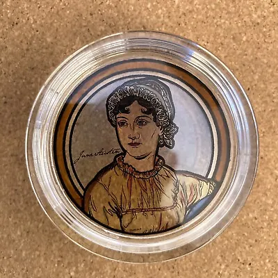 Buy Jane Austen Circular Glass Paperweight 6.5cm Diameter • 19.95£