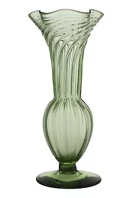 Buy Antique Glass Vase Green Wrythen Twist 6 1/4  Tall Stourbridge Arts & Crafts • 59.99£