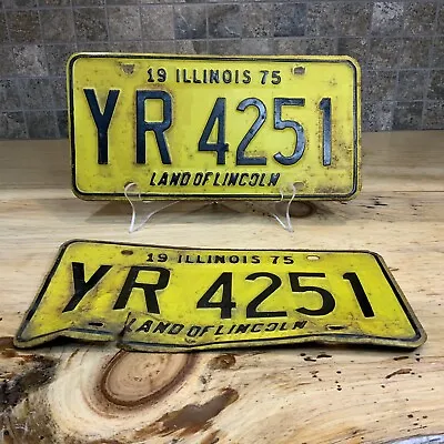 Buy Vintage Illinois 1975 License Plate Set Front Back Land Of Lincoln # YR4251 • 15.41£