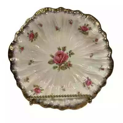 Buy Crown Ducal Ware Pink Rose 9  Round Vegetable Bowl With Gold Rim • 19.27£