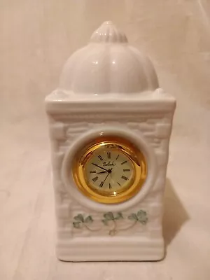 Buy Belleek Irish Fine China Shandon Mantle Clock Lucky Shamrock • 12.95£