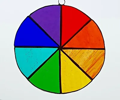 Buy Large Rainbow Chakra Colour Wheel Panel Stained Glass Hanging Suncatcher Reiki • 24.95£