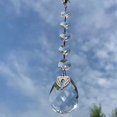 Buy New Glass Crystal Droplet Hanging Angel Wing Sun Catcher Mobile ~ Memorial Loss • 7.50£