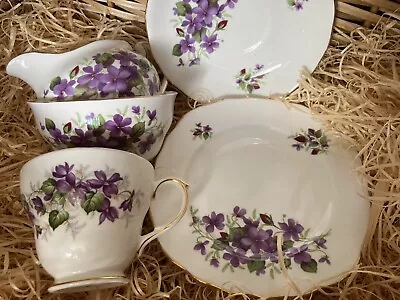 Buy Beautiful Vintage Violet Colclough Tea-set China Pattern 7876 Great Condition • 32.99£