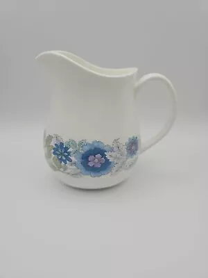Buy Vintage Wedgwood CLEMENTINE Milk Cream Jug ½ Pint Blue Flowers Floral • 8£