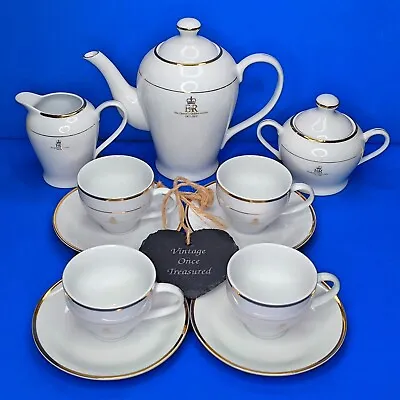 Buy Queen Elizabeth GOLDEN JUBILEE TEA SET Incl TEAPOT * White & Gold Porcelain EXC • 42.50£