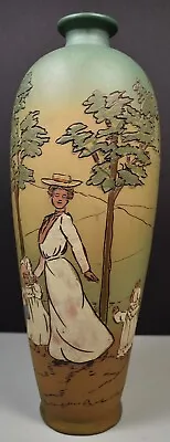 Buy Fabulous Weller Pottery Dickens Ware 14  Vase W/ Incised Woman & Children • 1,401.51£