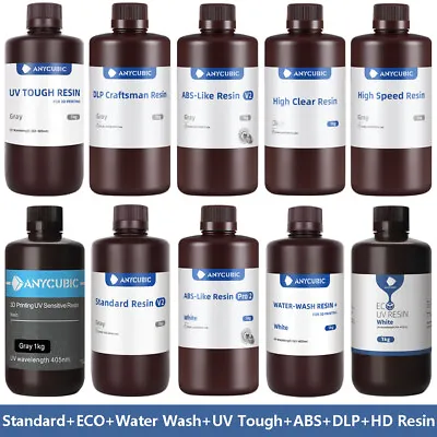 Buy [Buy 3 Pay 2] ANYCUBIC Various Resin UV Standard/Water Washable/ABS-Like Resin • 21.99£