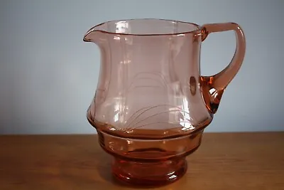 Buy Vintage Amber Pink Glass Water Jug 2.5 Pint • 14.99£