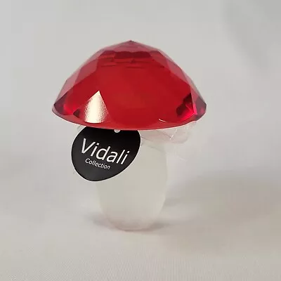 Buy Vidali Red Crystal Mushroom Toadstool Art Glass Figurine Decoration Paperweight • 21.74£