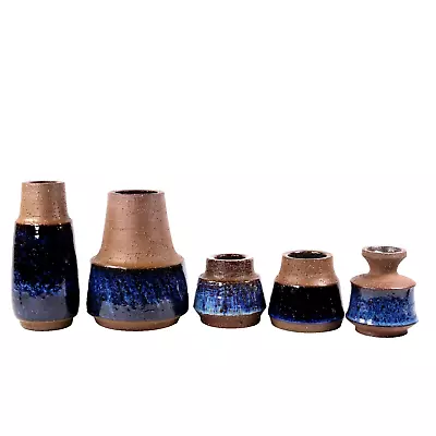 Buy Michael Andersen Bornholm Pottery Vase Collection 5 Mid Century Denmark • 420£