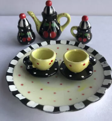 Buy Mary Engelbreit Cherry Miniature Tea Set 11 Piece • 19.18£