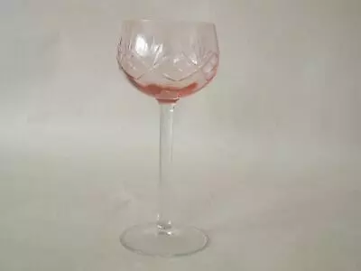 Buy Pink Cut Glass Crystal Wine Glass • 18.99£