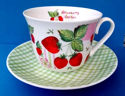 Buy Roy Kirkham Fine Bone China - Strawberry 🍓 Garden - Breakfast Cup And Saucer • 8.99£