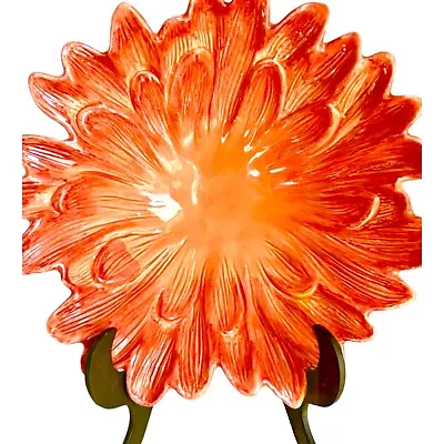 Buy Ceramiche Virginia Italy Orange Flower Art Pottery Bowl Signed Stefano Ropell • 43.22£