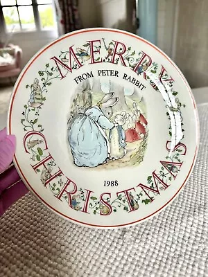 Buy Wedgwood Pottery Peter Rabbit/beatrix Potter Merry Christmas Plate 1988 • 10.99£