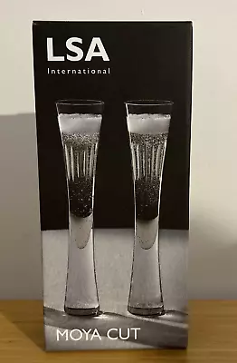 Buy Brand New LSA International Moya Cut Champagne Flutes (Set Of 2) 170ml • 30£