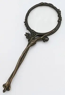 Buy FRENCH ART NOUVEAU BRONZE FEMALE NUDE MAGNIFYING GLASS C1905 • 275£