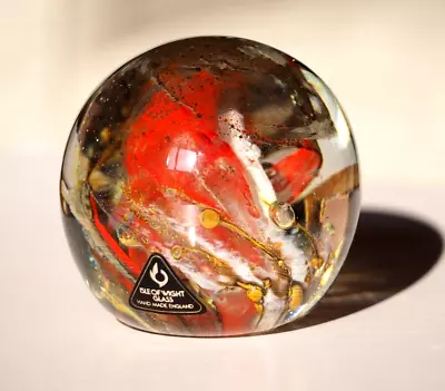 Buy Isle Of Wight Studio Glass Paperweight With Internal Enamel Decoration • 26.99£