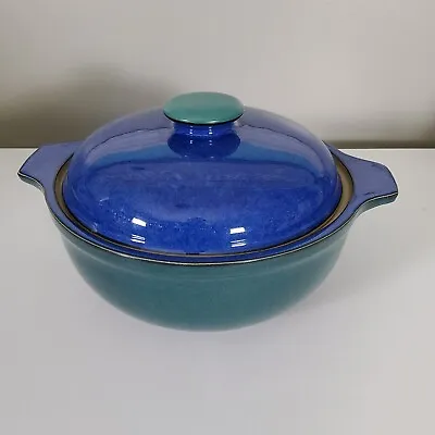 Buy Denby England Blue Green Stoneware Rams Head 9  Covered Casserole Serving Dish • 38.42£