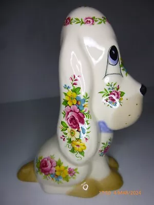 Buy Vintage Szeiler Ceramic Dog Sad Sam - Unusual Floral Design • 12£