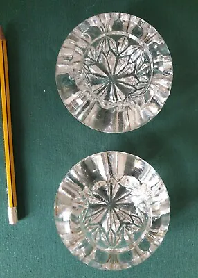 Buy Antique Round Glass Candle Holders - Pair • 7.80£