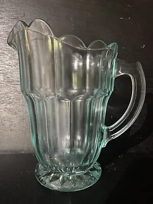 Buy Vintage Turquoise Pressed Glass Lemonade Water Jug Pitcher • 11.99£