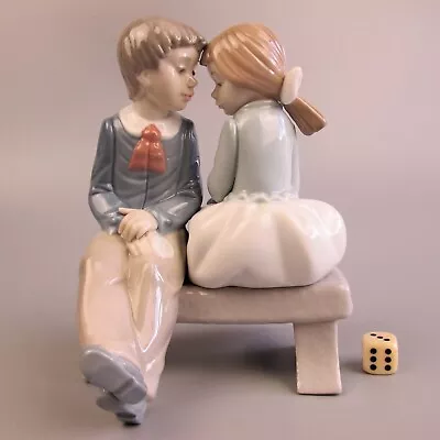 Buy Nao  First Love  Figurine 1136. Girl & Boy On A Bench. Porcelain By Lladro. • 29.99£