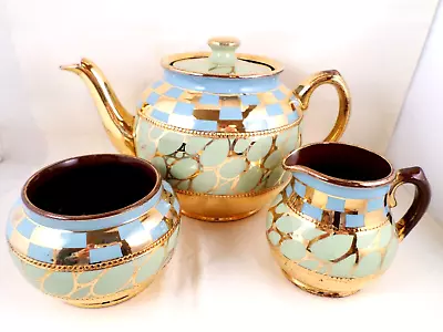 Buy VINTAGE China JAMES SADLER Teapot Milk Jug Sugar Bowl TEA SET Brown Betty Shape • 35£