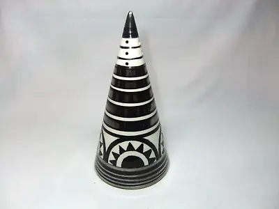 Buy Moorland Pottery Catalyst Black White Silver Art Deco Sugar Sifter Shaker 1999 • 74.99£