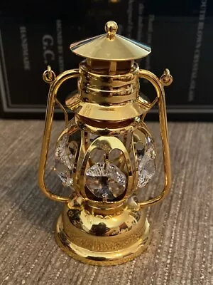 Buy Lantern Figurine Ornament 24KT Gold Plated With Colour Austrian Crystals • 8£