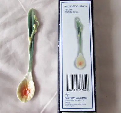 Buy FRANZ PORCELAIN Orchid Moth  SPOON FZ00138 Boxed • 10£