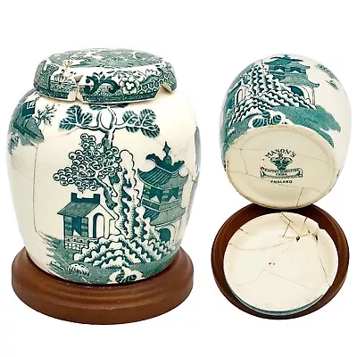 Buy Coming Soon! Kintsugi Mason’s Ironstone Ginger Jar 1930's Gold Crack Growth Gift • 141.08£