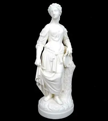 Buy GERMAN ANTIQUE PARIAN WARE VICTORIAN CLASSICAL FEMALE LARGE 15  STATUE 1880s • 224.09£