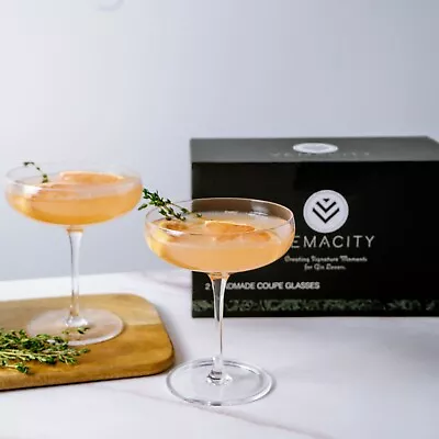 Buy Elegant Handmade Coupe Cocktail Glasses Set Of 2 • 20.99£