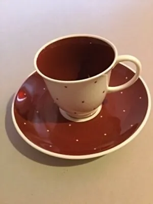 Buy SUSIE COOPER CUP AND SAUCER DARK RED RAISED SPOT CIRCA 1950s • 7.99£