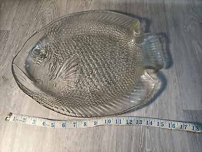 Buy  Vintage Arcoroc Glass Fish Design X 2 Shaped Dishes Plates 1970's Retro *Large* • 29.99£