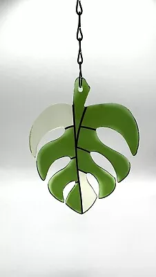 Buy Monstera Plant Leaf Stained Glass Window Hanger 14” • 28.45£