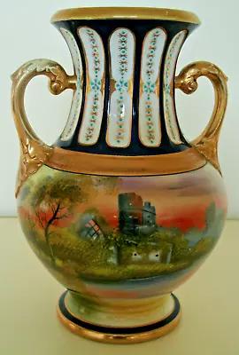 Buy A  Stunning.Gold Encrusted Noritake 10 Inch Scenic Vase • 49£