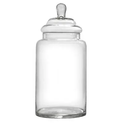 Buy SECONDS-Clear Glass Sweet Jar Large Lidded Vintage Candy Storage Wedding Party • 14.99£