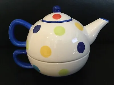 Buy Price & Kensington Pottery Ceramic Tea For One Teapot & Cup Multi Colour Polka  • 8.95£
