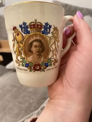 Buy Queen Elizabeth Adderley Bone  China Coronation Cup 1953 • 8£