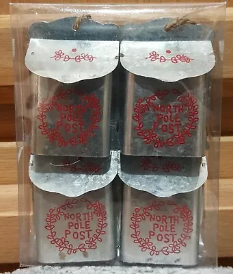 Buy Metal Graphic  North Pole Post  Mailboxes Novelty Christmas Ornaments, 4pc, 3 H • 12.46£