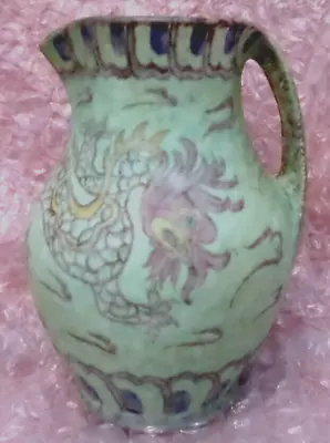 Buy Art Deco Ceramic Green Mottled Vase Jug Phoenix Dragon Attributed To Charlotte R • 29.99£