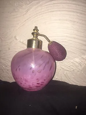 Buy Vintage Caithness Purple Violet Glass Perfume Spray Atomiser W. Puffer Scotland • 14£