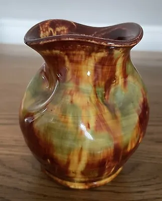 Buy Vintage Ewenny Welsh Studio Pottery Dimple Vase Orange • 32£